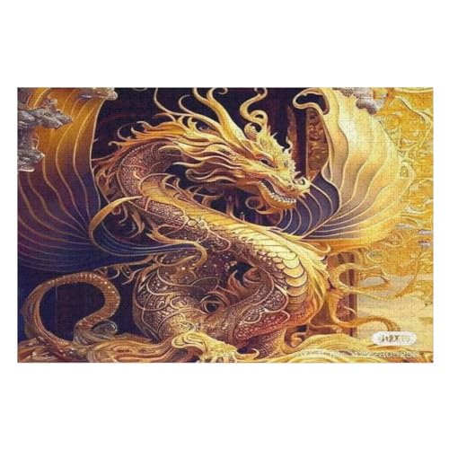 Puzzles Für Erwachsene, Drachen, 1000-teilige Puzzles Für Erwachsene Und Kinder Ab 12 Jahren, Holzpuzzles Für Die Heimdekoration, （75×50cm） von PAZZK