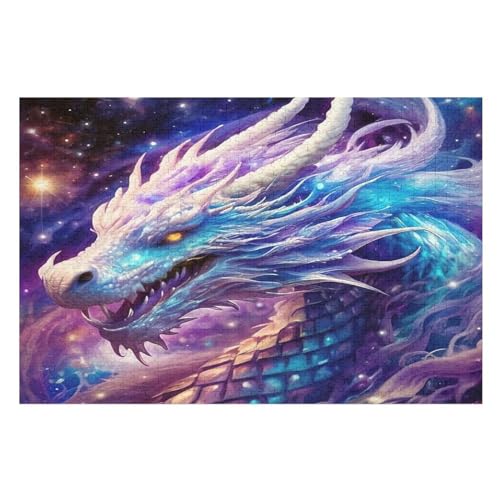 Puzzles Für Erwachsene, Drachen Puzzles Für Erwachsene, 1000-teiliges Holzpuzzle, Geeignet Für Kinder Ab 12 Jahren, Die Pädagogische Puzzles Lernen （75×50cm） von PAZZK