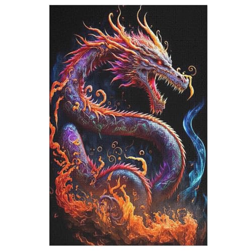 Puzzles Für Erwachsene, Drachen Puzzles Für Erwachsene, 1000-teiliges Holzpuzzle, Geeignet Für Kinder Ab 12 Jahren, Die Pädagogische Puzzles Lernen （78×53cm） von PAZZK