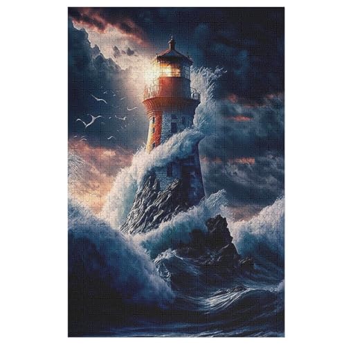 Puzzles Für Erwachsene, Leuchtturm, 1000-teilige Puzzles Für Erwachsene Und Kinder Ab 12 Jahren, Holzpuzzles Für Die Heimdekoration, （78×53cm） von PAZZK