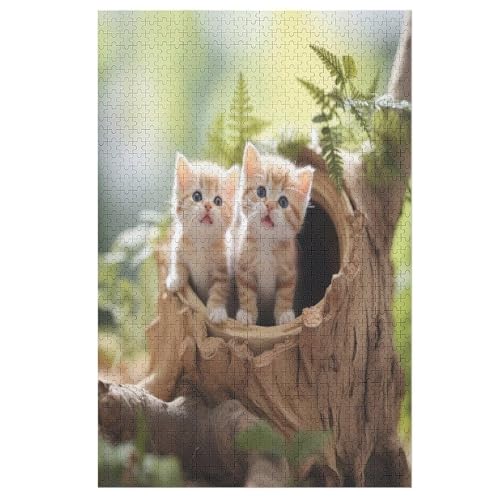 Puzzles Für Erwachsene, Puzzle Cute Katze, 1000 Teile, Puzzle Aus Holz Für Erwachsene Und Kinder Ab 12 Jahren, Lernspielzeug （78×53cm） von PAZZK