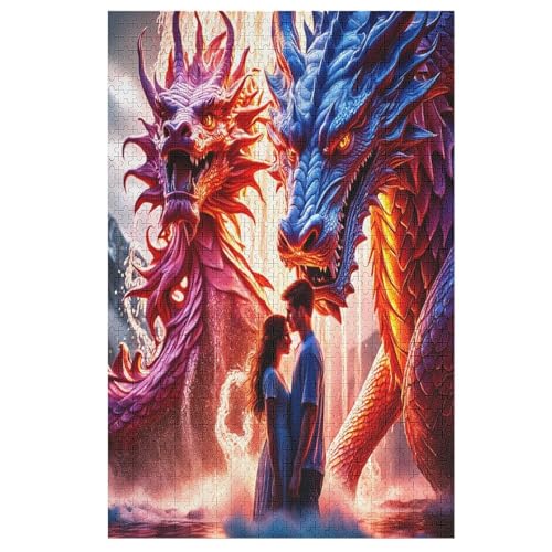 Puzzles Für Erwachsene, Puzzle Drachen, 1000 Teile, Puzzle Aus Holz Für Erwachsene Und Kinder Ab 12 Jahren, Lernspielzeug （78×53cm） von PAZZK