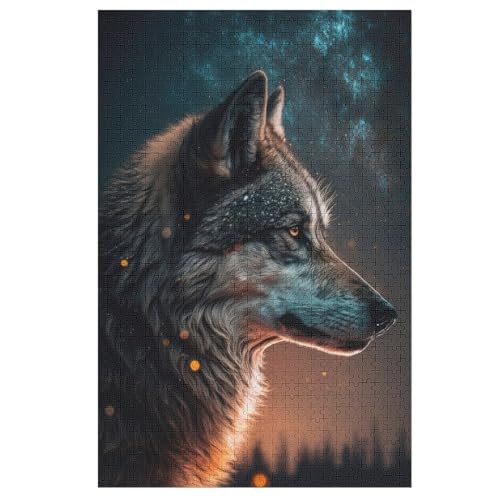 Puzzles Für Erwachsene, Puzzle Wolf, 1000 Teile, Puzzle Aus Holz Für Erwachsene Und Kinder Ab 12 Jahren, Lernspielzeug （78×53cm） von PAZZK