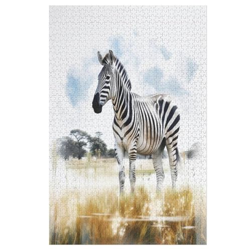 Puzzles Für Erwachsene, Puzzle Zebra, 1000 Teile, Puzzle Aus Holz Für Erwachsene Und Kinder Ab 12 Jahren, Lernspielzeug （78×53cm） von PAZZK