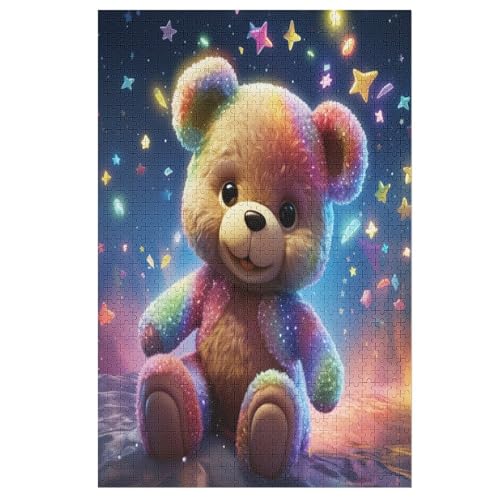 Puzzles Für Erwachsene, Puzzle süßer Bär, 1000 Teile, Puzzle Aus Holz Für Erwachsene Und Kinder Ab 12 Jahren, Lernspielzeug （78×53cm） von PAZZK