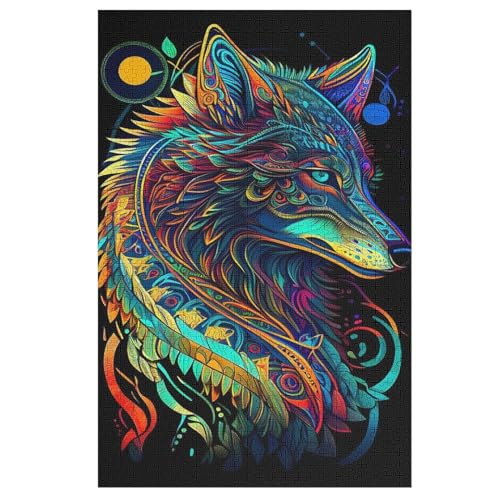 Puzzles Für Erwachsene, Wolf, 1000-teilige Puzzles Für Erwachsene Und Kinder Ab 12 Jahren, Holzpuzzles Für Die Heimdekoration, （78×53cm） von PAZZK