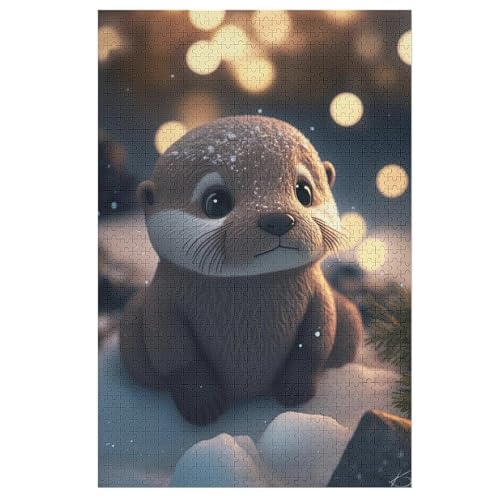 Puzzles Für Erwachsene 1000 Teiliges Otter Puzzles Für Erwachsene Holzbrettpuzzles Denksportaufgaben Für Erwachsene （78×53cm） von PAZZK