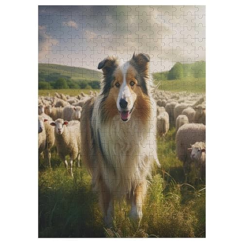 Puzzles Für Erwachsene Und Kinder, Cute Hund -Puzzle, 300 Teile, Kreative Holzpuzzles, Puzzles Für Erwachsene, Geschenke （42×30cm） von PAZZK