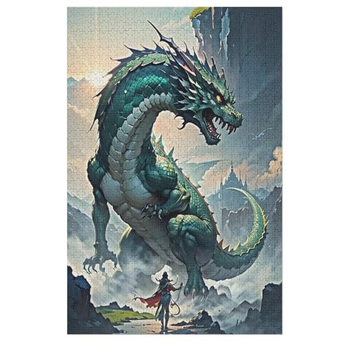 Puzzles Für Erwachsene: Drachen, 1000-teiliges Holzpuzzle Für Erwachsene Und Kinder Ab 12 Jahren. Tolles Geschenk Für Erwachsene （78×53cm） von PAZZK