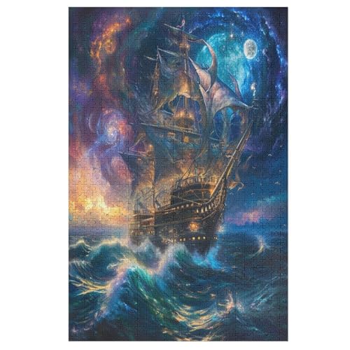 Puzzles Für Erwachsene: Segelschiff, 1000-teiliges Holzpuzzle Für Erwachsene Und Kinder Ab 12 Jahren. Tolles Geschenk Für Erwachsene （78×53cm） von PAZZK