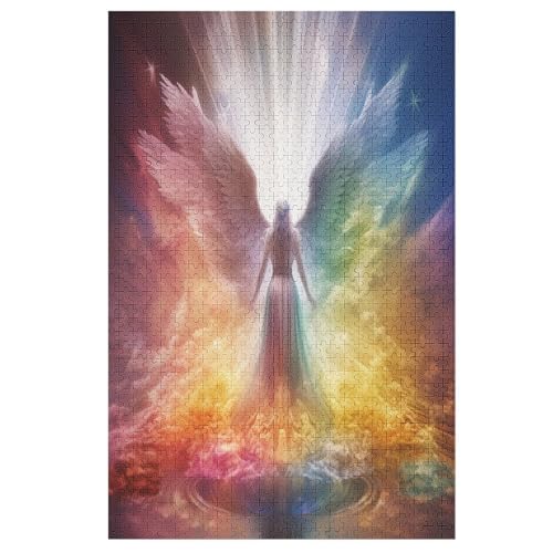 Rainbow Engel-Puzzle Für Erwachsene, 1000-teilige Puzzles Für Teenager Und Kinder, Kreative Puzzles Für Die Familie, Herausfordernde Spiele, Spielzeug, Geschenke （78×53cm） von PAZZK