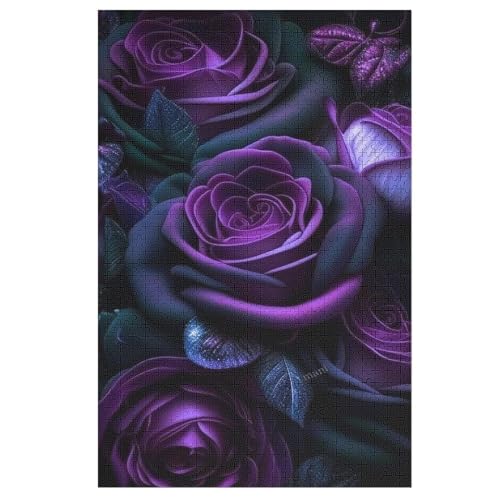 Rose 1000 Teile Puzzle, Holzpuzzle, Puzzles Für Erwachsene Kinder, 1000 Teile Puzzle Für Jugendliche & Erwachsene Lernspiel Herausforderungsspielzeug （78×53cm） von PAZZK