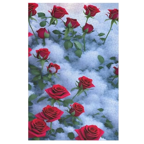 Rose Holzpuzzle 1000 Teile, Knobelspiele Für Erwachsene, Teenager, Puzzles Unmögliche - Kinder Puzzle Zimmer Deko （78×53cm） von PAZZK