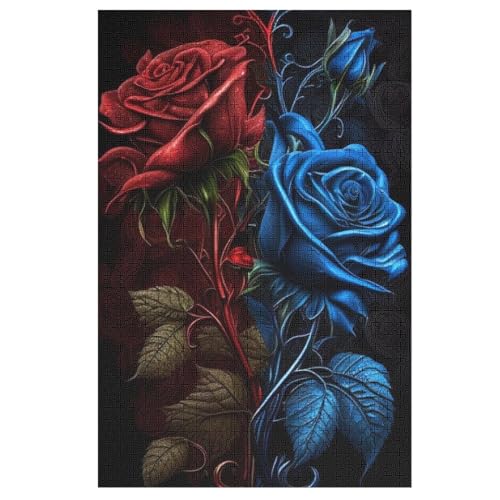 Rose – Puzzle 1000 Teile, Holzpuzzle, Herausforderndes Geschicklichkeitsspiel Für Die Ganze Familie, Kinder Erwachsenenpuzzle Ab 12 Jahren （78×53cm） von PAZZK