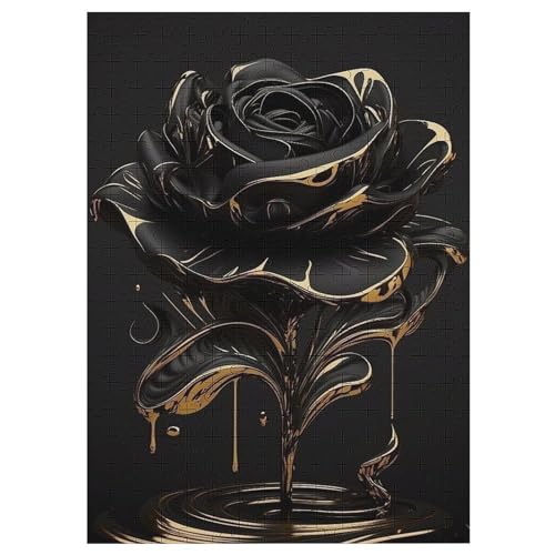 Rose Puzzle 300 Teile,Puzzles Für Erwachsene, Impossible Puzzle, Geschicklichkeitsspiel Für Die Ganze Familie, Puzzle Kinder,Holzpuzzle-Geschenk,Raumdekoration, （42×30cm） von PAZZK