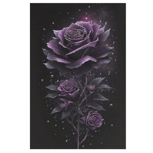 Rose Puzzle Für Erwachsene,1000-teiliges Puzzle,Puzzle Für Erwachsene Und Kinder,Holzpuzzle,Lernspielzeug, （78×53cm） von PAZZK