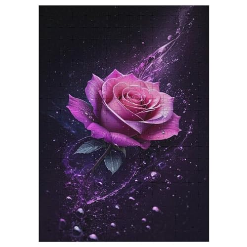 Rose Puzzles 300 Teile Erwachsener Kniffel Spaß Für Die Ganze Familie - 300 Puzzleteilige Motive, Holzpuzzle Kinder Erwachsene, Impossible Puzzle Schwer （42×30cm） von PAZZK