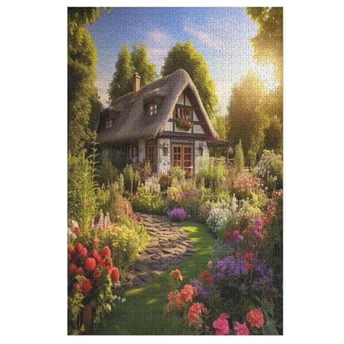 Rustikales Cottage 1000 Teile Puzzles, Wood Craft, Hochwertiges Modernes Puzzle, DIY, Für Erwachsene Und Kinder Ab 12 Jahren Holz, Puzzle （78×53cm） von PAZZK