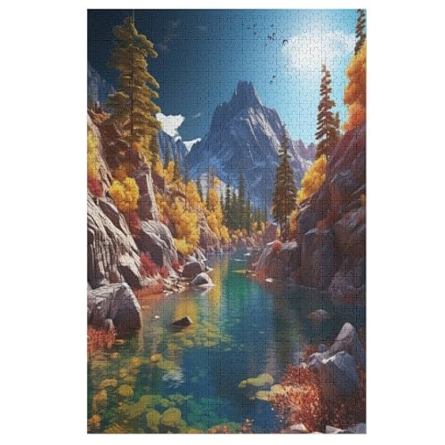 Seen Holzpuzzle 1000 Teile,Puzzles Für Erwachsene, Impossible Puzzle, Geschicklichkeitsspiel Für Die Ganze Familie,Home Dekoration Puzzle, Puzzle Kinder Legespiel （78×53cm） von PAZZK