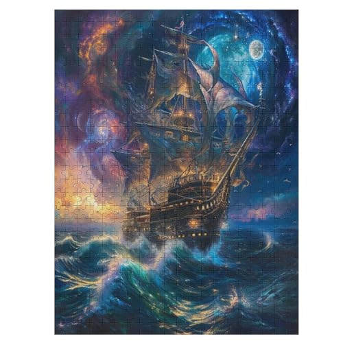 Segeln Schiff-Puzzlespiel Aus Holz, 500 Puzzleteile, Kreatives Puzzle Für Teenager Und Erwachsene, Kreatives Spielzeug, Puzzles, （55×41cm） von PAZZK