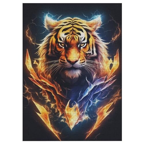 Tiger -Puzzle, 300 Teile,Holzpuzzle Für Erwachsene Kinder, Lustiges Spielzeug, Denkspiel, Spielzeug, Bildungsspiel, Herausforderung, Pädagogisch, （42×30cm） von PAZZK