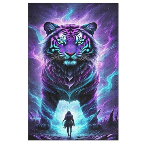 Tiger-Puzzle Für Erwachsene, 1000 Teile, Holzpuzzle, Kinderpuzzle, Dekompressionsspiel, Spielzeugpuzzle （78×53cm） von PAZZK