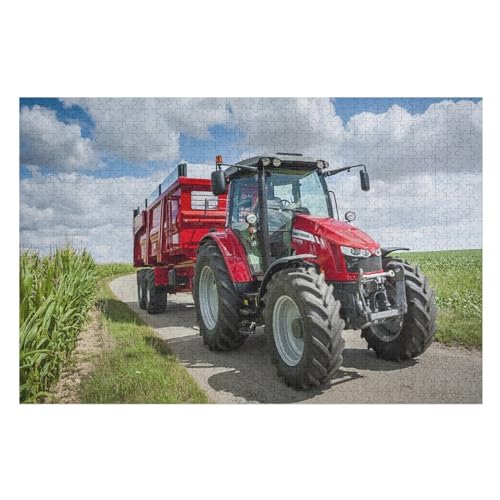 Traktor,1000 Teile,Holzpuzzle,einzigartiges Puzzle,kreatives Puzzle,Geschenk Für Erwachsene,Familienspiel,Herausforderungsaktivität,（75×50cm） von PAZZK