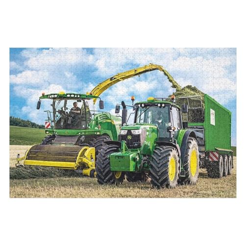 Traktor 1000 Teile Puzzle, Holzpuzzle, Puzzles Für Erwachsene Kinder, 1000 Teile Puzzle Für Jugendliche & Erwachsene Lernspiel Herausforderungsspielzeug （75×50cm） von PAZZK