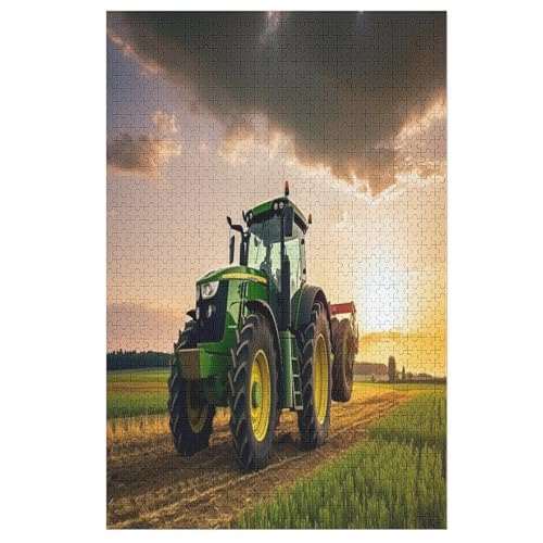 Traktor Puzzle Für Erwachsene,1000-teiliges Puzzle,Puzzle Für Erwachsene Und Kinder,Holzpuzzle,Lernspielzeug, （78×53cm） von PAZZK