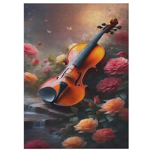 Violine Holzpuzzle Erwachsene - 300 Teiliges Jigsaw Knobelspiel - Puzzle Für Erwachsene & Kinder - Outdoor & Reisespielzeug - Geduldspiel （42×30cm） von PAZZK