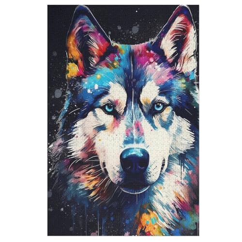 Wolf Puzzle Für Erwachsene 1000 Teile Premium 100% Recyceltes Brett Zum Lernen, Lernspielzeug, Familienspiele Kinder Holzpuzzle （78×53cm） von PAZZK