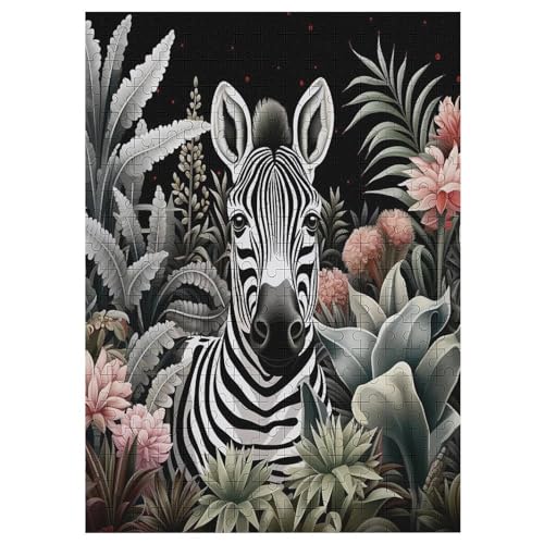 Zebra 300 Teile Puzzle, Holzpuzzle, Puzzles Für Erwachsene Kinder, 300 Teile Puzzle Für Jugendliche & Erwachsene Lernspiel Herausforderungsspielzeug （42×30cm） von PAZZK