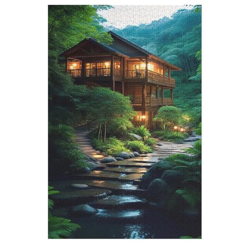 japanischer Stil Holzpuzzle 1000 Stück Puzzles Für Erwachsene Teenager Stress Abbauen Familien-Puzzlespiel Poster 1000-teiliges Puzzle Kinder Lernspiel Spielzeug Geschenk （78×53cm） von PAZZK