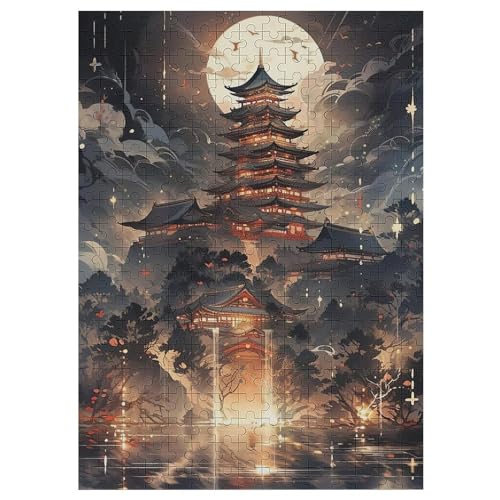 japanischer Stil -Puzzle, 300 Teile,Holzpuzzle Für Erwachsene Kinder, Lustiges Spielzeug, Denkspiel, Spielzeug, Bildungsspiel, Herausforderung, Pädagogisch, （42×30cm） von PAZZK