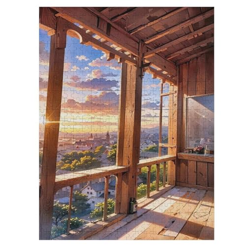 japanischer Stil Puzzle 500 Teile,Puzzles Für Erwachsene, Impossible Puzzle, Geschicklichkeitsspiel Für Die Ganze Familie, Puzzle Kinder,Holzpuzzle-Geschenk,Raumdekoration, （55×41cm） von PAZZK