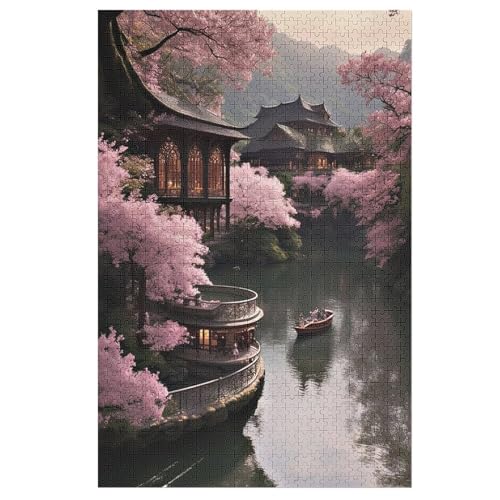 japanischer Stil-Puzzlespiel Aus Holz, 1000 Puzzleteile, Kreatives Puzzle Für Teenager Und Erwachsene, Kreatives Spielzeug, Puzzles, （78×53cm） von PAZZK