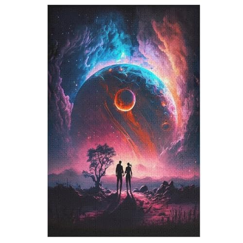 kosmische Liebe 1000 Teile Puzzle, Holzpuzzle, Puzzles Für Erwachsene Kinder, 1000 Teile Puzzle Für Jugendliche & Erwachsene Lernspiel Herausforderungsspielzeug （78×53cm） von PAZZK