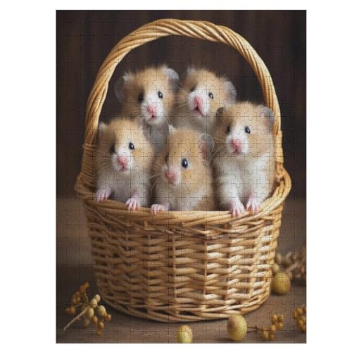 süßer Hamster 500 Teile Puzzle Für Erwachsene, Herausforderung Puzzles - Familienpuzzle Verringerter Druck Schwieriges Puzzle Rahmen Holzpuzzle Für Erwachsene Kinder 12+ （55×41cm） von PAZZK