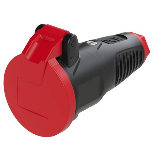 PCE 2522-sr Schutzkontaktkupplung Vollgummi, Thermoplast 250V Schwarz, Rot IP54 von PCE