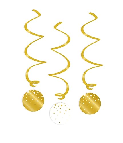 PD-Party 7023114 Swirl Dekorationen | Elegant Stil | Hanging Dekorationen - Bubbles, Gold/Weiß, 14cm Länge x 14cm Breite x 70cm Höhe von PD-Party