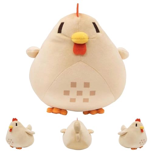 PDDBKTEI Stardew Valley Chicken Plush，Huhn Kissen Plüsch，Stardew-Valley Game Huhn aus Plüsch，süßes Fettes Huhn-Stoffspielzeug für Sofa-Heimdekoration，Niedliche Plüschkissen für Jungen und Mädchen von PDDBKTEI