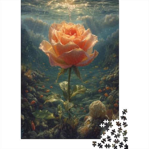 Rose Puzzlespiel 1000 Teile Jigsaw Puzzle 1000 Puzzle FüR Erwachsene Kinder Senioren Erwachsenen Puzzlespiel Puzzel 1000pcs (75x50cm) von PDERONFEX