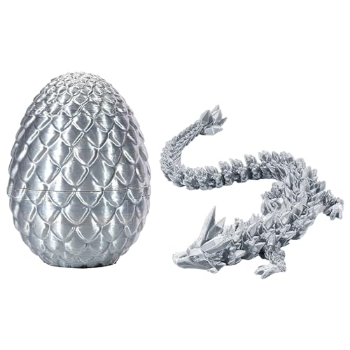 3D-gedruckte Dracheneier mit Drachen im Inneren, Überraschungsei mit 27,9 cm flexiblem Drachen im Inneren, 3D-gedrucktes Geschenk, Osterei, bewegliches Drachenspielzeug für Geburtstag, Heimdekoration von PDOOR