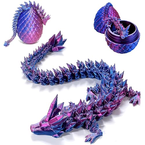 3D-gedruckte Dracheneier mit Drachen im Inneren, Überraschungsei mit 27,9 cm flexiblem Drachen im Inneren, 3D-gedrucktes Geschenk, Osterei, bewegliches Drachenspielzeug für Geburtstag, Heimdekoration von PDOOR