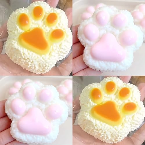 4 PCS Squishy Spielzeug, Handgemachte Katzenpfote Ultra Soft Squishy Fidget Spielzeug Silikon Cat's paw Squeeze Spielzeug für Stress Relief von PDOOR