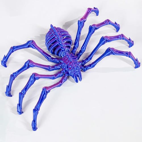 Glow in the Dark 3D Printed Spiders, Halloween Flexible Sipder Toy, 3D Printed Fidget Toys Gift, Articulated Spider Decor for Halloween, Home Decor (Big Purple Spider) von PDOOR