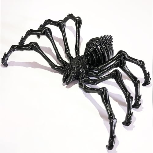 PDOOR Glow in the Dark 3D Printed Spiders, Halloween Flexible Sipder Toy, 3D Printed Fidget Toys Gift, Articulated Spider Decor for Halloween, Home Decor (Big Black Spider) von PDOOR