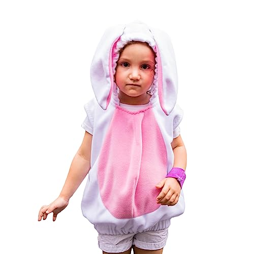 PDYLZWZY Kleinkind Halloween Tier Kostüm Niedliche Kuh Lamm Hase Wal Kostüm Baby ärmelloser Strampler Cosplay Halloween Tier Outfit (Bunny, 2-3 Years) von PDYLZWZY