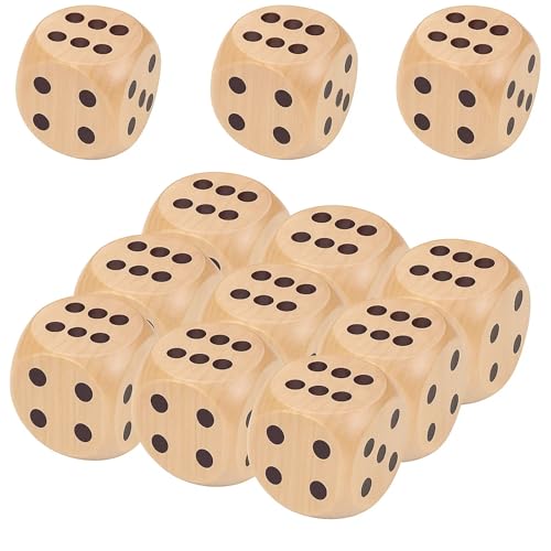 PDirat 12 Stück Würfel Groß 30mm Würfel Holz Spielwürfel Natur Holz Große Würfel Set Würfelspiel für Kartenspiel Partyspiele PDirat 12 Stück Würfel Groß 30mm Würfel Holz Spielwürfel Natur Holz Große Würfel Set Würfelspiel für Kartenspiel Partyspiele von PDirat