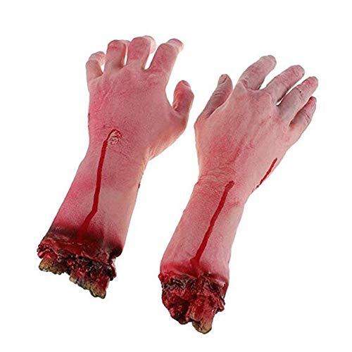 1 Pairs Scary Toys für Party Bloody Fake Körperteil Realistisch abgetrennter Arm Hand Walking Dead Halloween Prop von PEAF